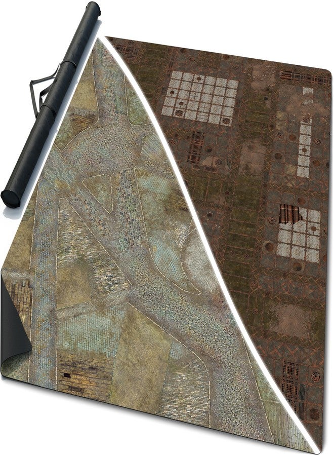 Warzone Studio 60 x 44 inch Double-Sided Rubber Battle Mat: Depalemon + Zolotograd + Bag - Image 1